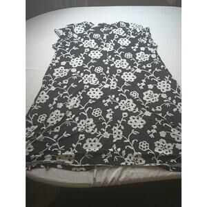 Candalite Women Dress Floral Black White Fit Flare Midi Size 3X